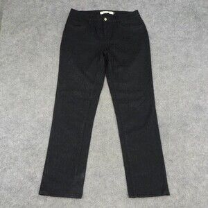 Christopher Blue Jeans Womens 6 Black Straight Dark Wash Pants Animal Print